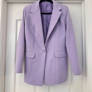 BOOHOO Womens Purple Blazer Size 8 Chic Office Layer Jacket Stylish Fit Tailored